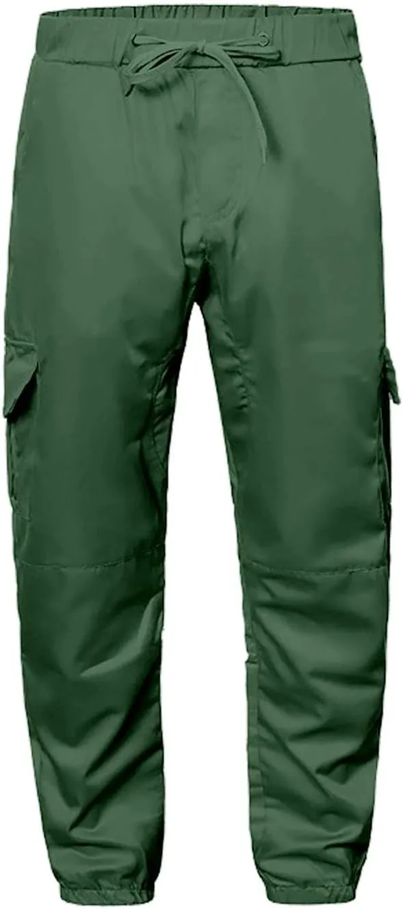 Mens Slim Fit Cargo Sweatpants with Pockets Workout Gym Lightweight Sweat Pants Elastic Waist Sweat Pants Trouser