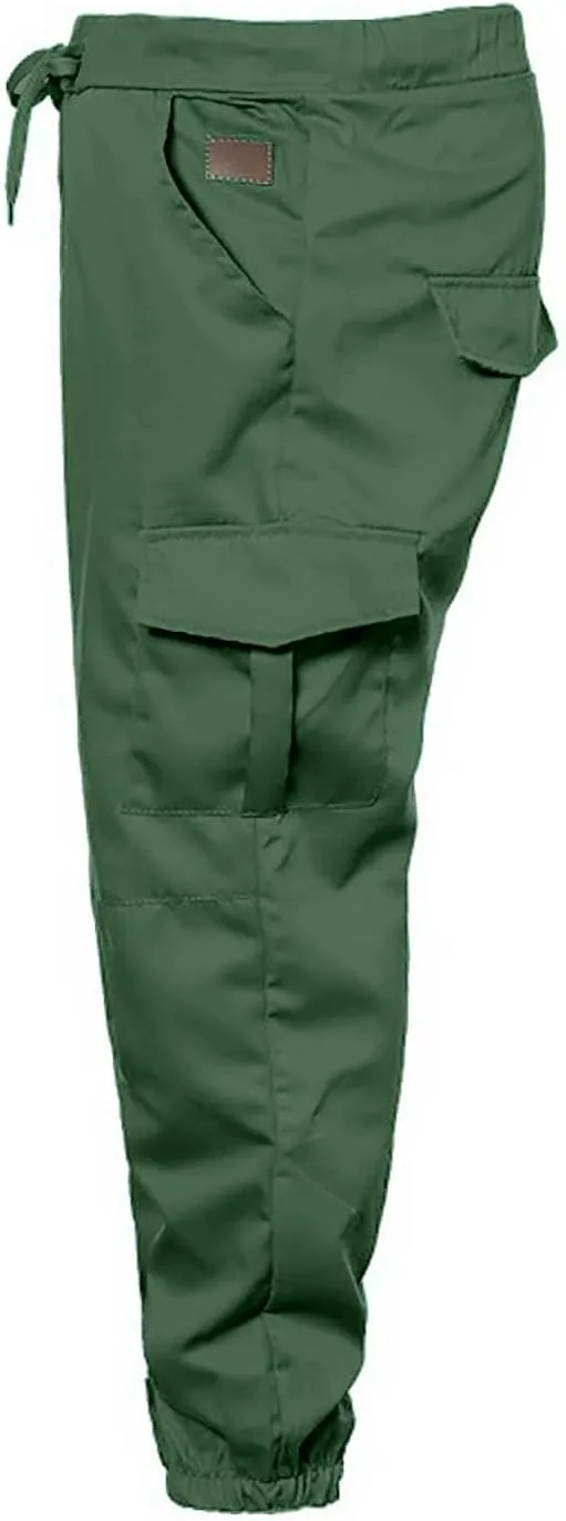 Mens Slim Fit Cargo Sweatpants with Pockets Workout Gym Lightweight Sweat Pants Elastic Waist Sweat Pants Trouser