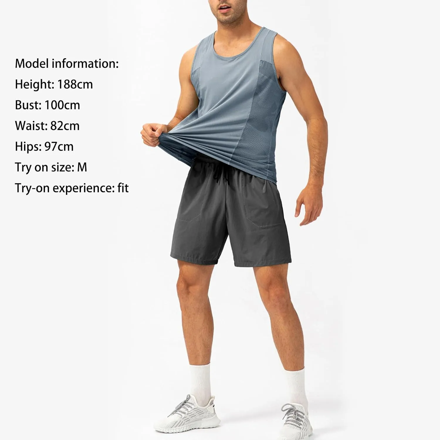 Men's Solid Color Gym Vest Sleeveless Round Neck Quick Dry Training Gym Shirt T-Shirt