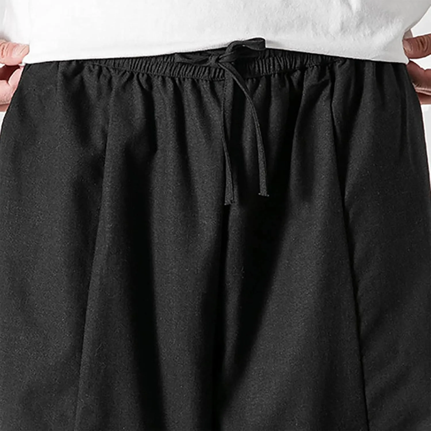 Mens Summer Linen Cotton Harem Pants Wide Leg Baggy Drawstring Bloomers Fashion Straight Leg Japanese Style Casual Trousers