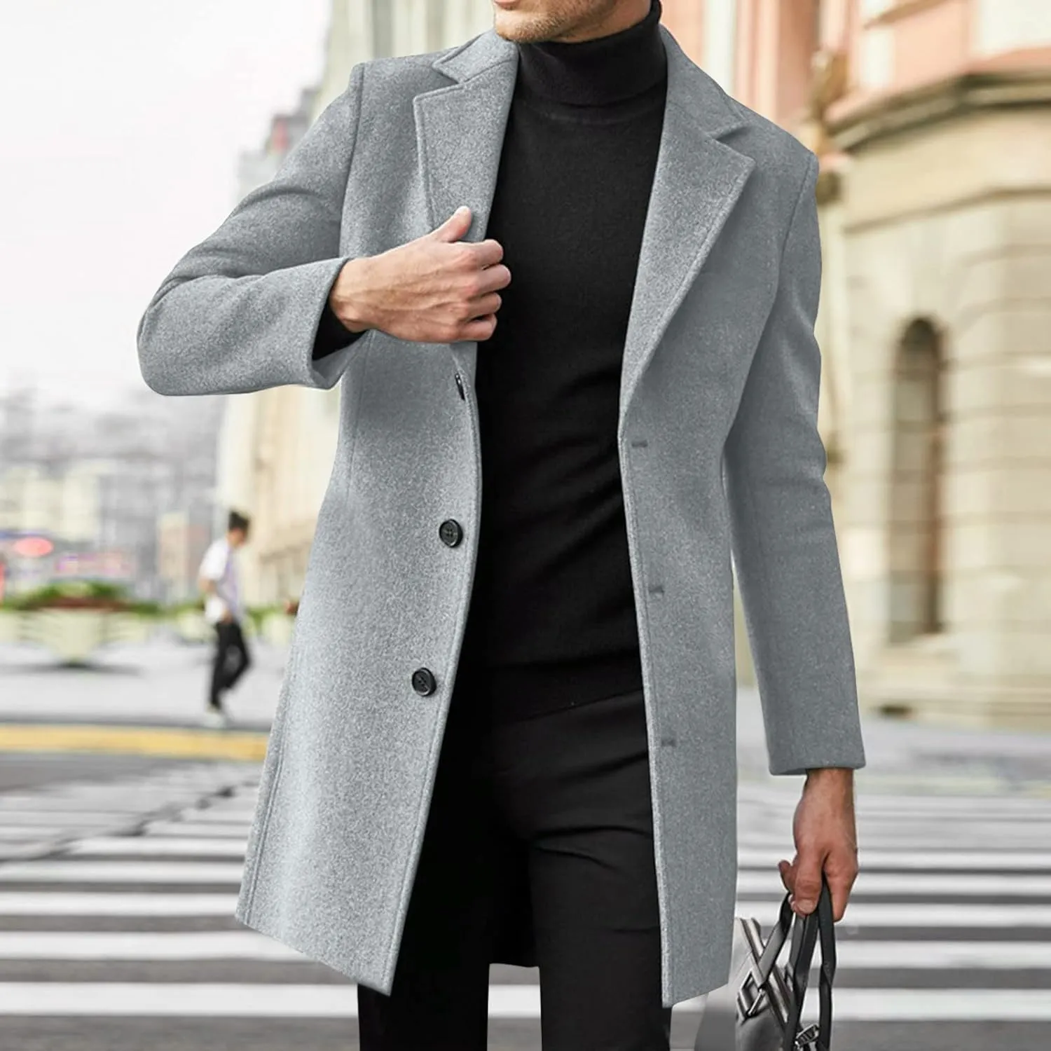 Mens T Shirts Winter Coat Lapel Collar Long Sleeve Padded Leather Jacket Vintage Thicken Coat Sheepskin Jacket Long