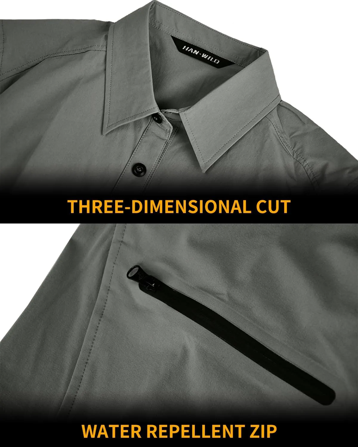 Men's Tactical Shirt Fishing Shirts Long Sleeve Sun Protection Breathable Quick Dry Work Shirt for Hiking