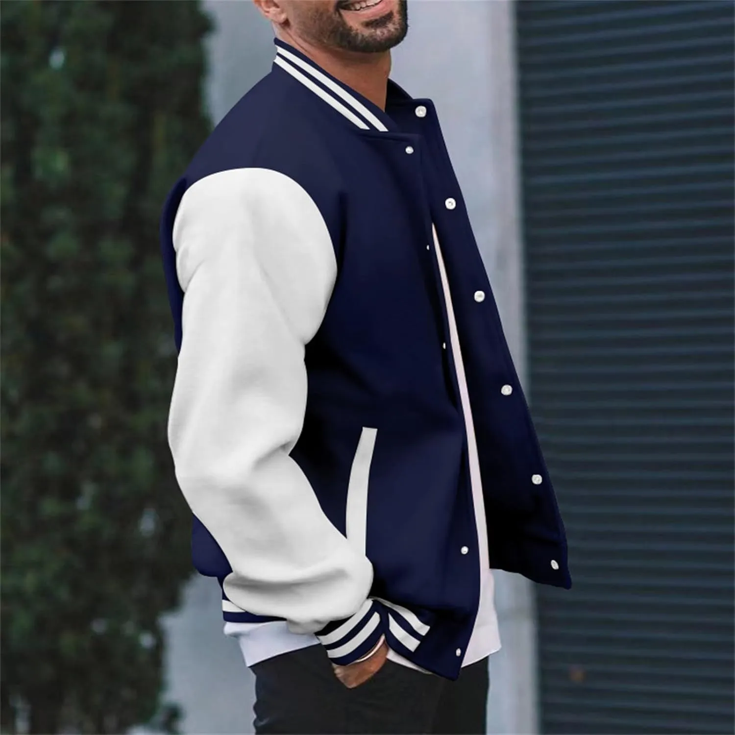 Mens Varsity Jackets Faux Leather Sleeve Letterman Baseball Jacket Bomber Coat Harajuku Vintage Tops