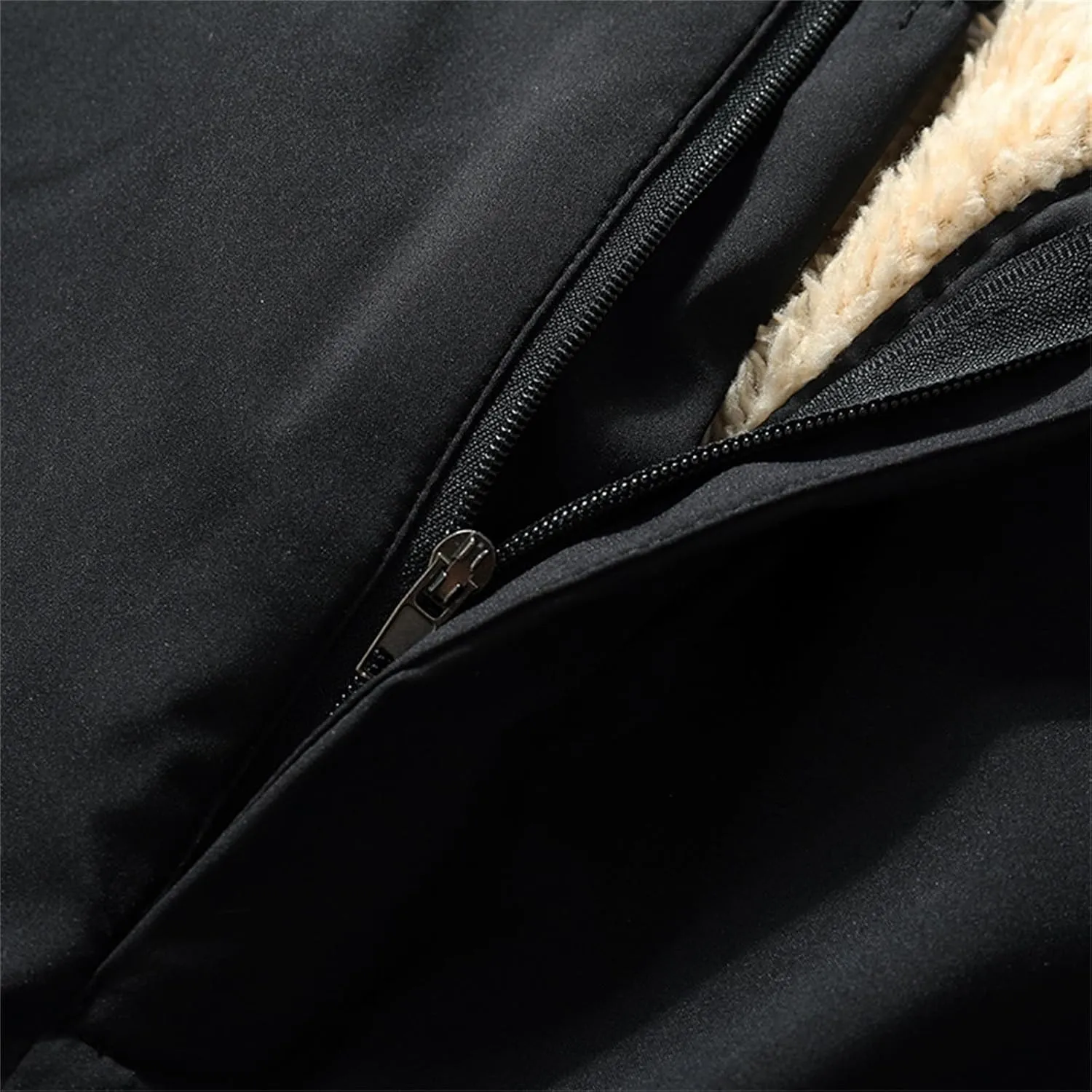 Mens Warm Sherpa Fleece Lined Pants Plus Size Casual Winter Trousers Straight Leg Active Running Joggers Sweatpants
