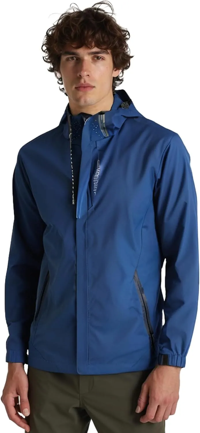 Men's Waterproof Windbreaker with Removable Hood Lightweight Rain Coats for Casual Hiking Cycling