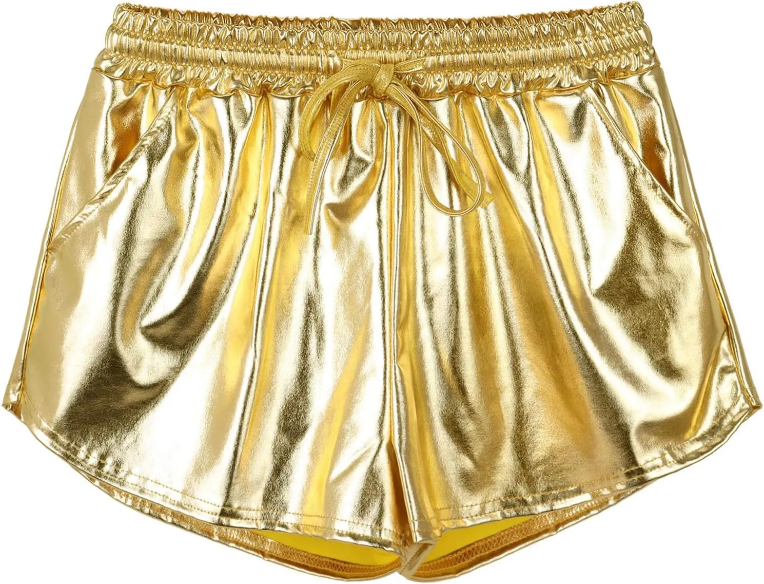 Metalic Shorts Women's Neon Spandex Shorts 80s Disco Party Shiny Dance Shorts Sparkly Sequin Rave Yoga Hot Short Pant