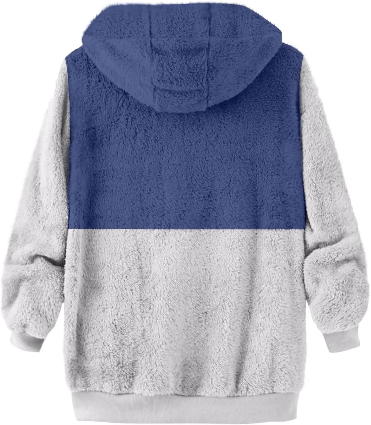 Muscularfit Mens Fuzzy Sherpa Jacket Fleece Long Sleeve Full-Zip Hooded Shirt Casual Warm Winter Jacket Coats Outdoor Fashion