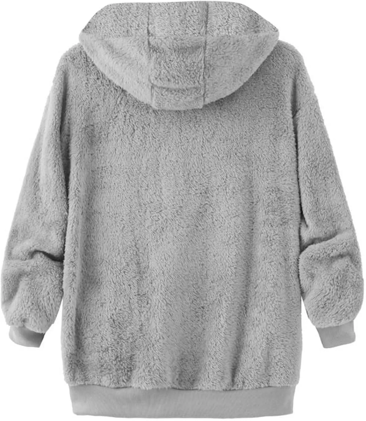 Muscularfit Mens Fuzzy Sherpa Jacket Fleece Long Sleeve Full-Zip Hooded Shirt Casual Warm Winter Jacket Coats Outdoor Fashion