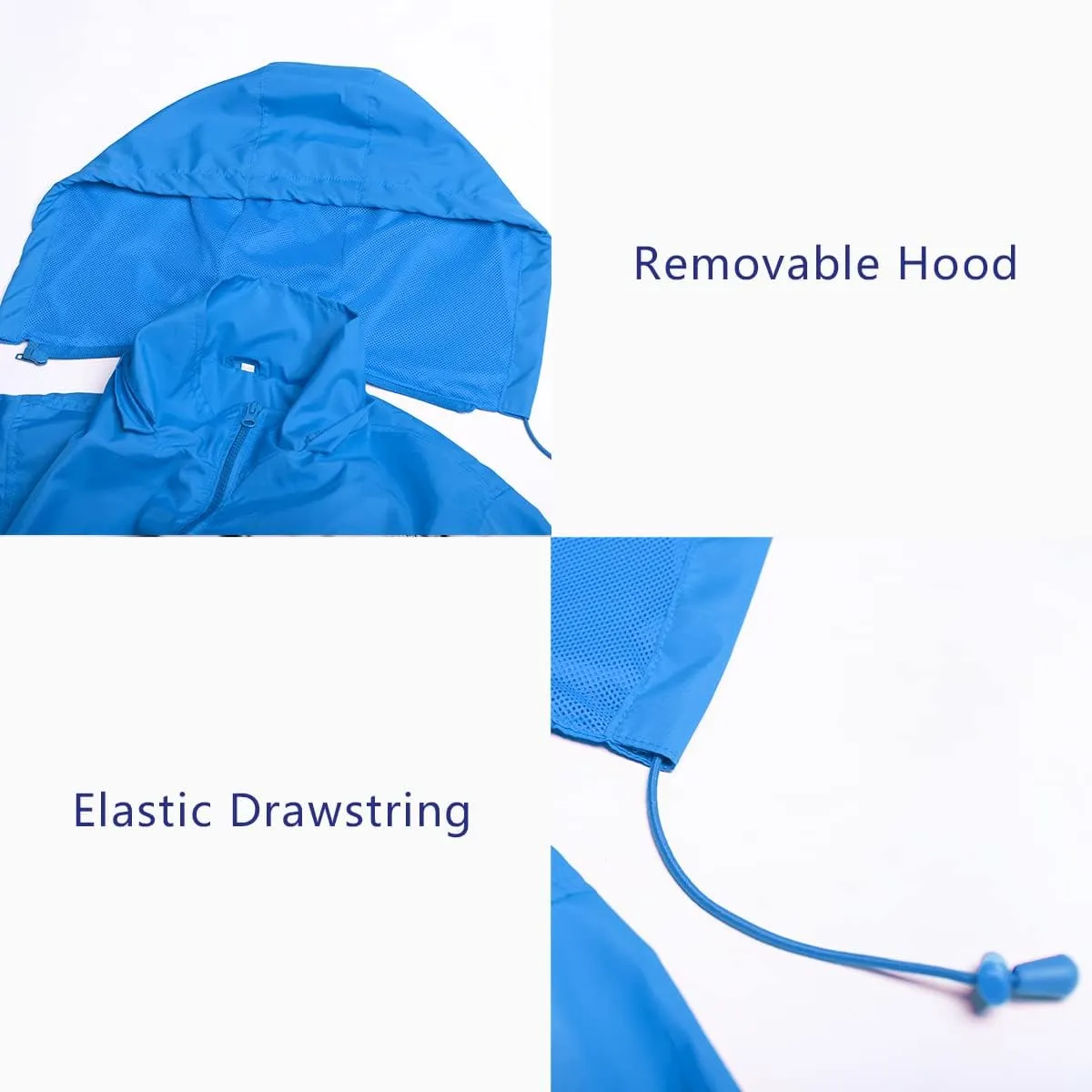 MYJAJAYI Mens Lightweight Windbreaker Waterproof Rain Jacket Hooded Windbreaker Jacket with Zipper Closure