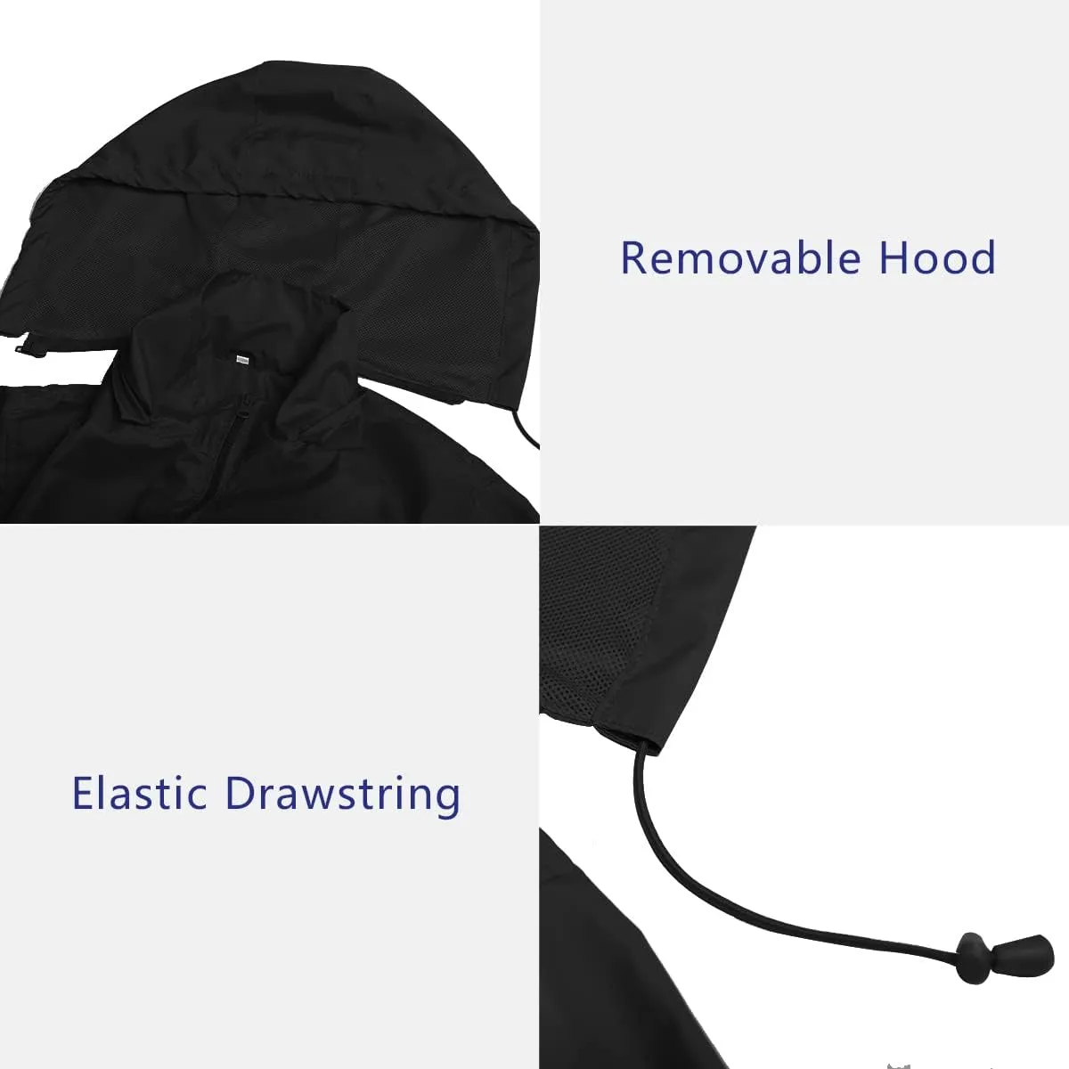 MYJAJAYI Mens Lightweight Windbreaker Waterproof Rain Jacket Hooded Windbreaker Jacket with Zipper Closure