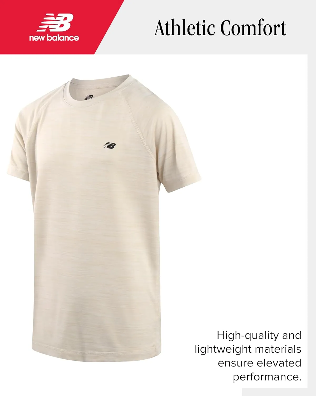 New Balance Boys' T-Shirt - Classic Cotton Active T-Shirt for Boys' - Kids Youth Crewneck Short Sleeve Shirt (8-20)