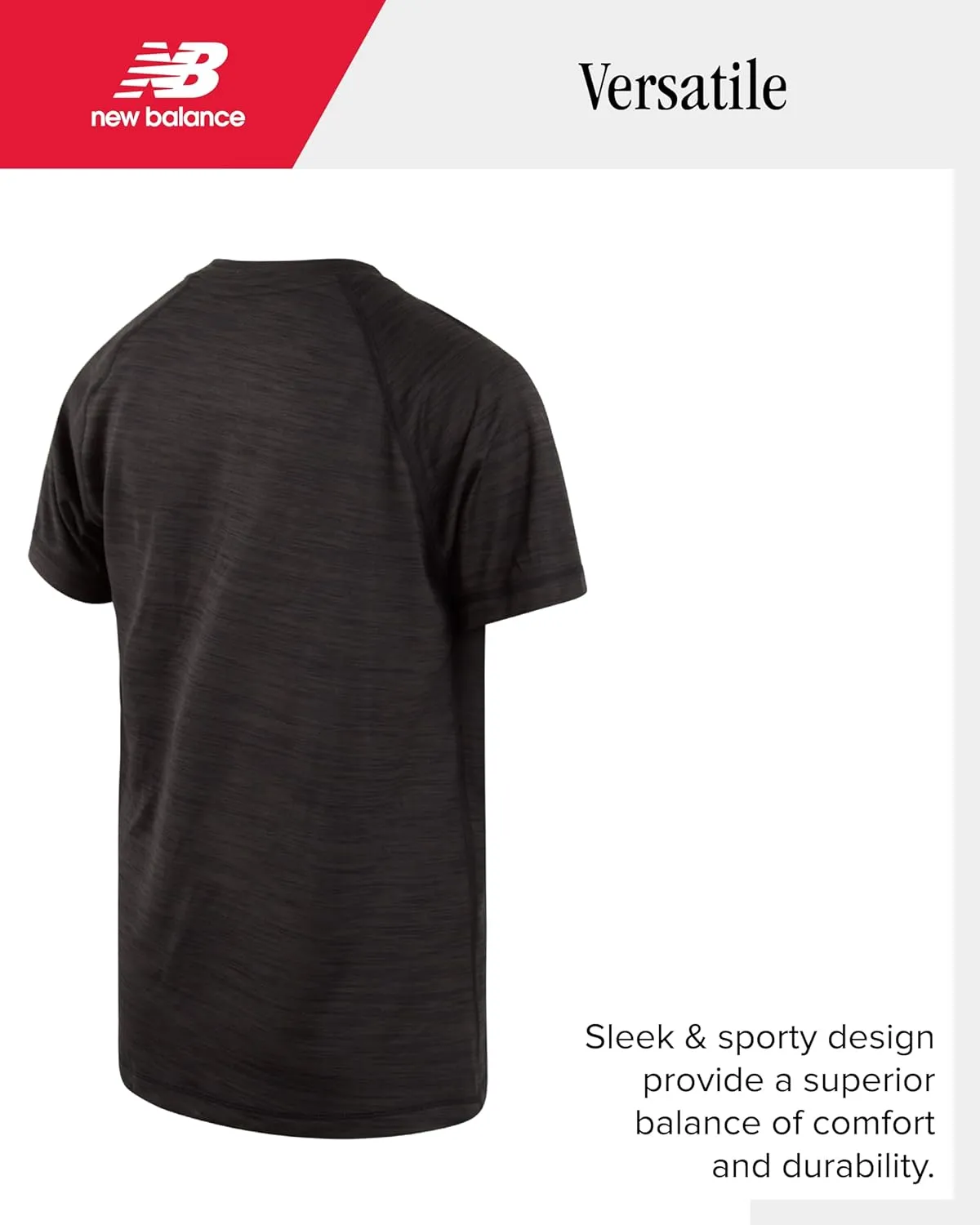 New Balance Boys' T-Shirt - Classic Cotton Active T-Shirt for Boys' - Kids Youth Crewneck Short Sleeve Shirt (8-20)