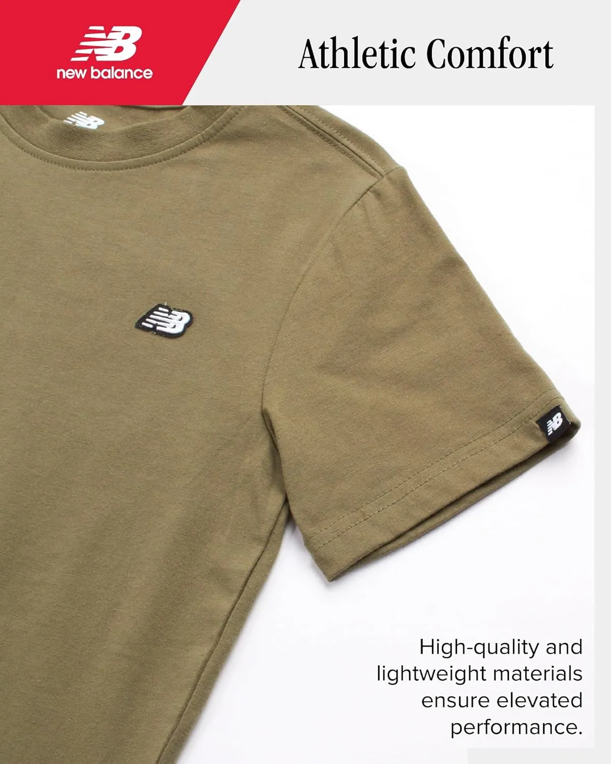 New Balance Boys' T-Shirt - Classic Cotton Active T-Shirt for Boys' - Kids Youth Crewneck Short Sleeve Shirt (8-20)