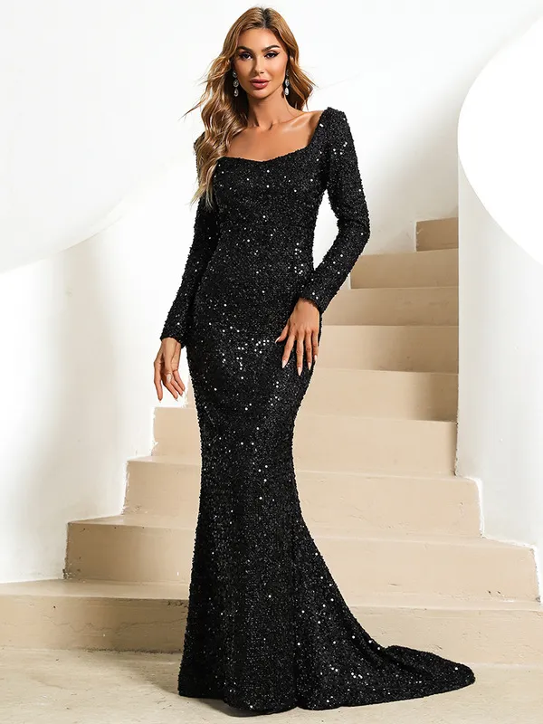 Nvuvu Reinette Mauve Black Sequin Maxi Dress