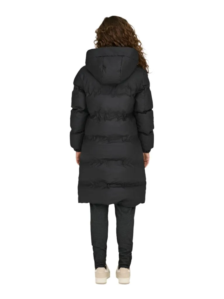 Only Womens Lea Rain Puffer Coat Black