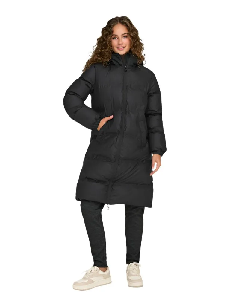 Only Womens Lea Rain Puffer Coat Black