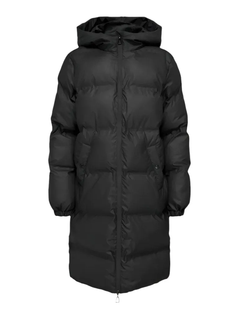 Only Womens Lea Rain Puffer Coat Black