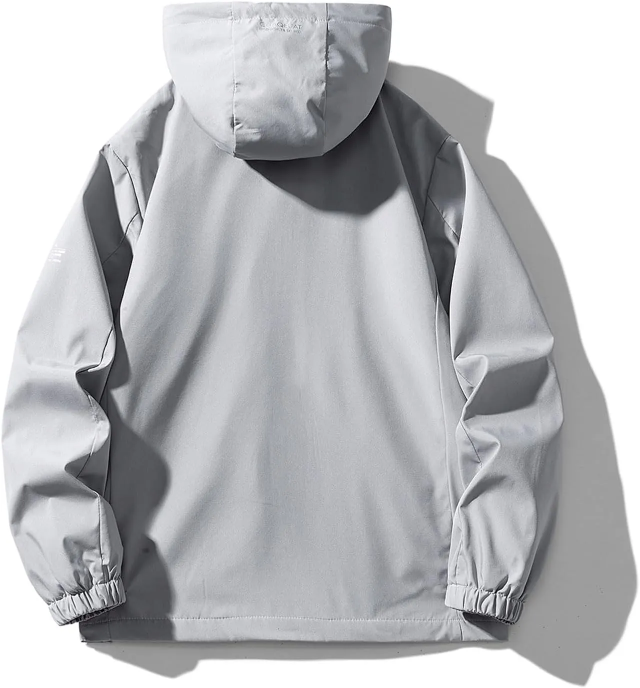 Oversized Sun Protection Raincoat Mens Solid Zip Hooded Waterproof Windbreaker Casual Hiking Jacket Plus Size M-8xl