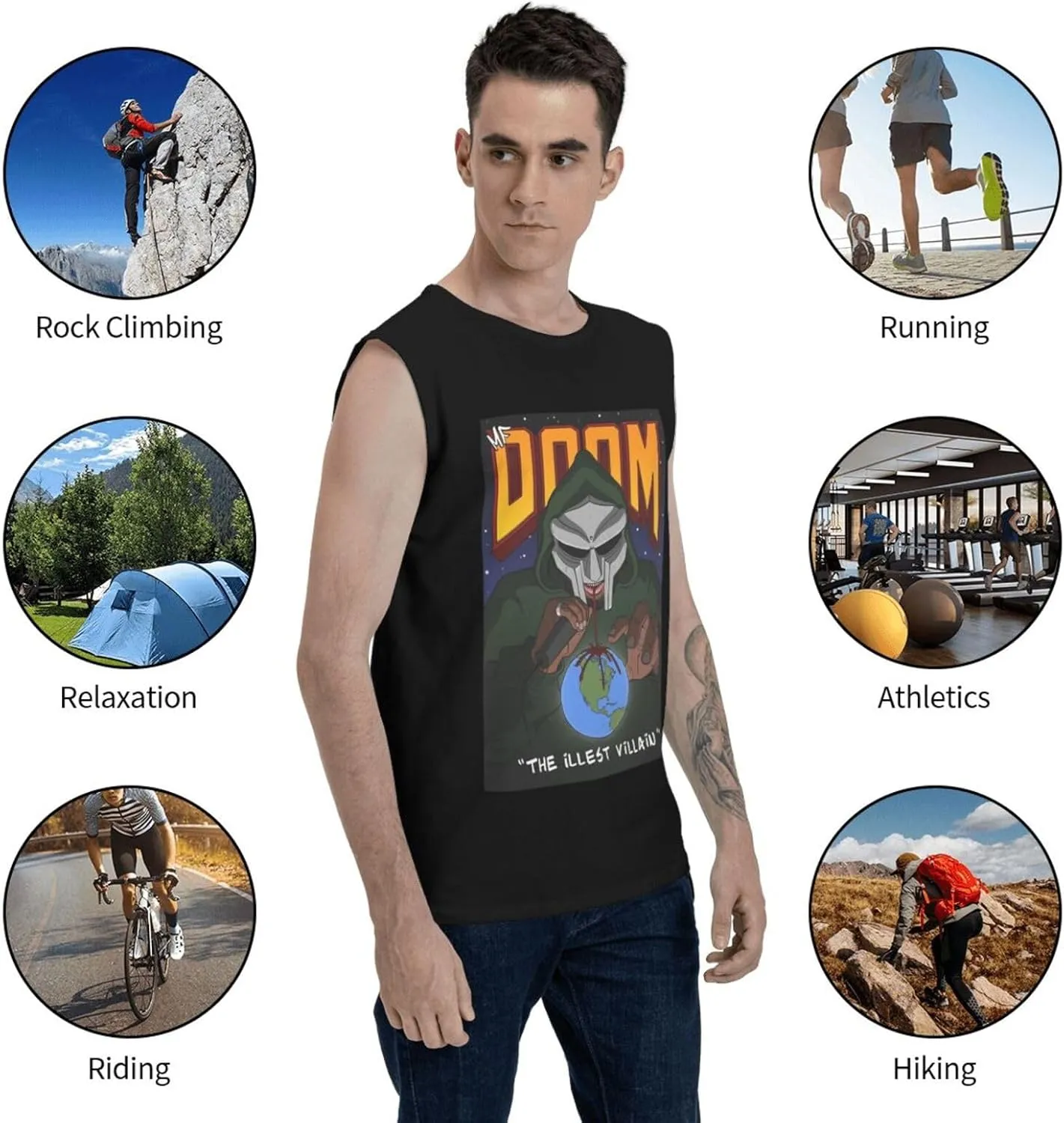 OWRIRWO Men's Tank Top T-Shirt Tops Quick Dry Vest Sleeveless T-Shirt for Mens