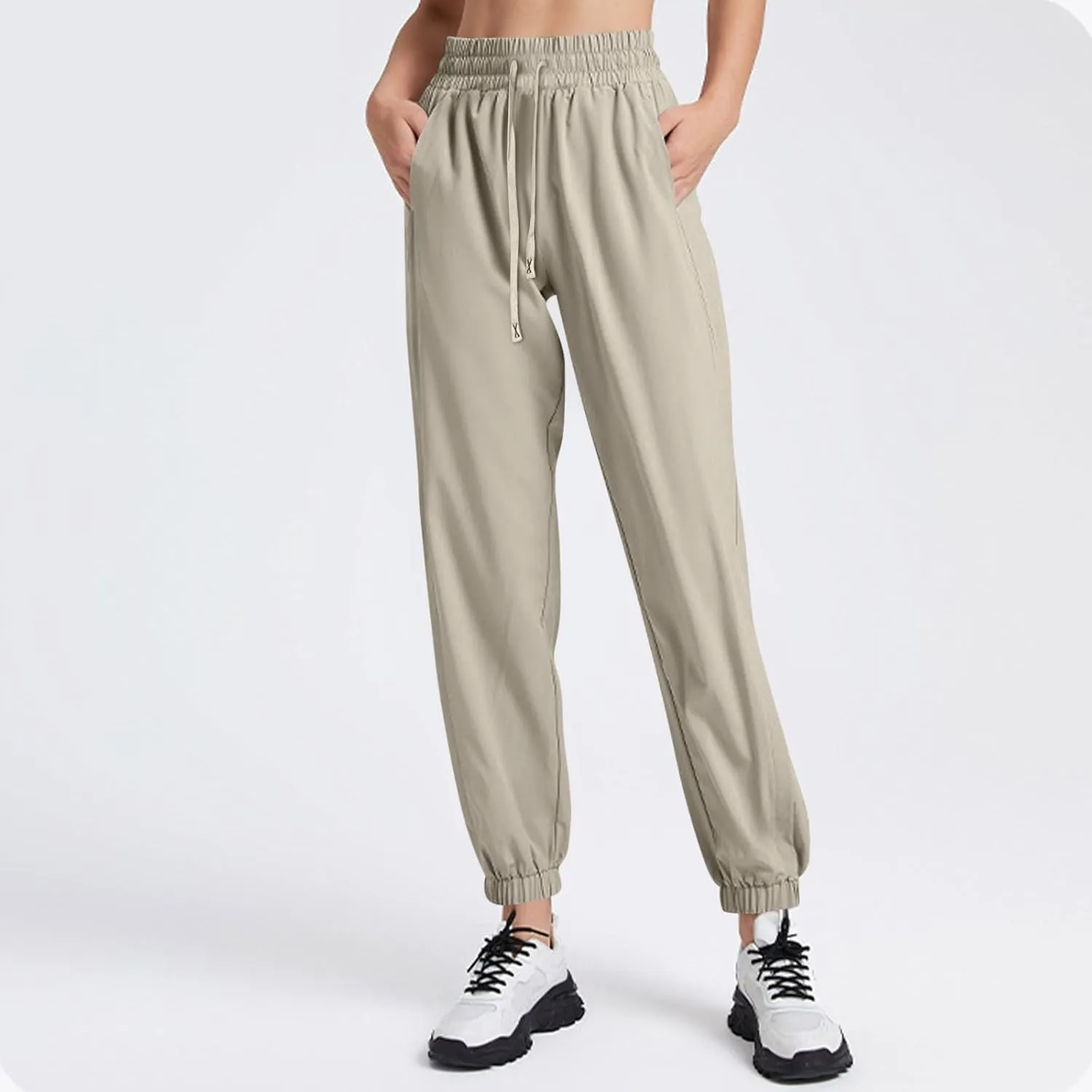 Pants Women,Capri Sweatpants, Dressy Linen Cotton Trousers with Pockets High Waisted Straight Leg Palazzo