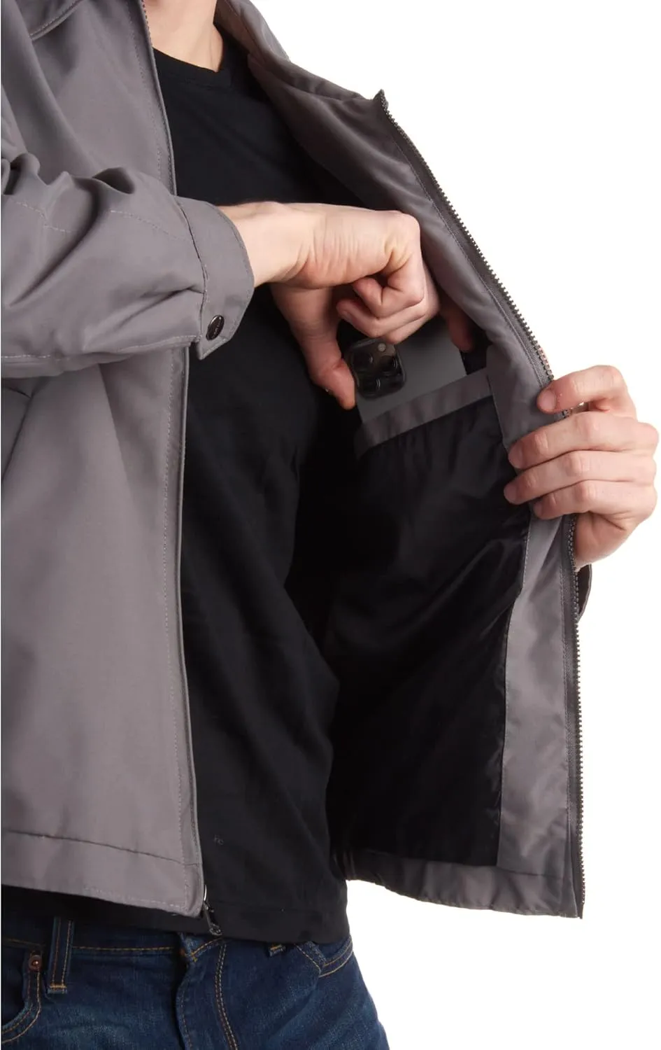 Perry Ellis Mens Golf Jacket - Lightweight Microfiber Water Resistant Windbreaker Jacket for Men with Cinched Waist (S-XL)