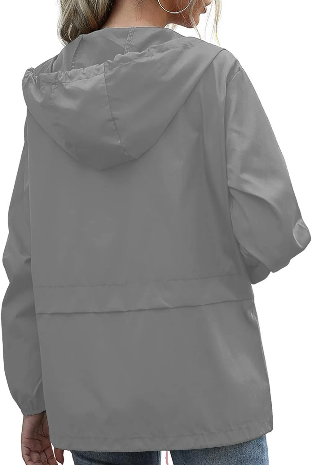 PESION Women's Waterproof Raincoat Lightweight Rain Jacket Hooded Windbreaker with Pocket for Outdoor