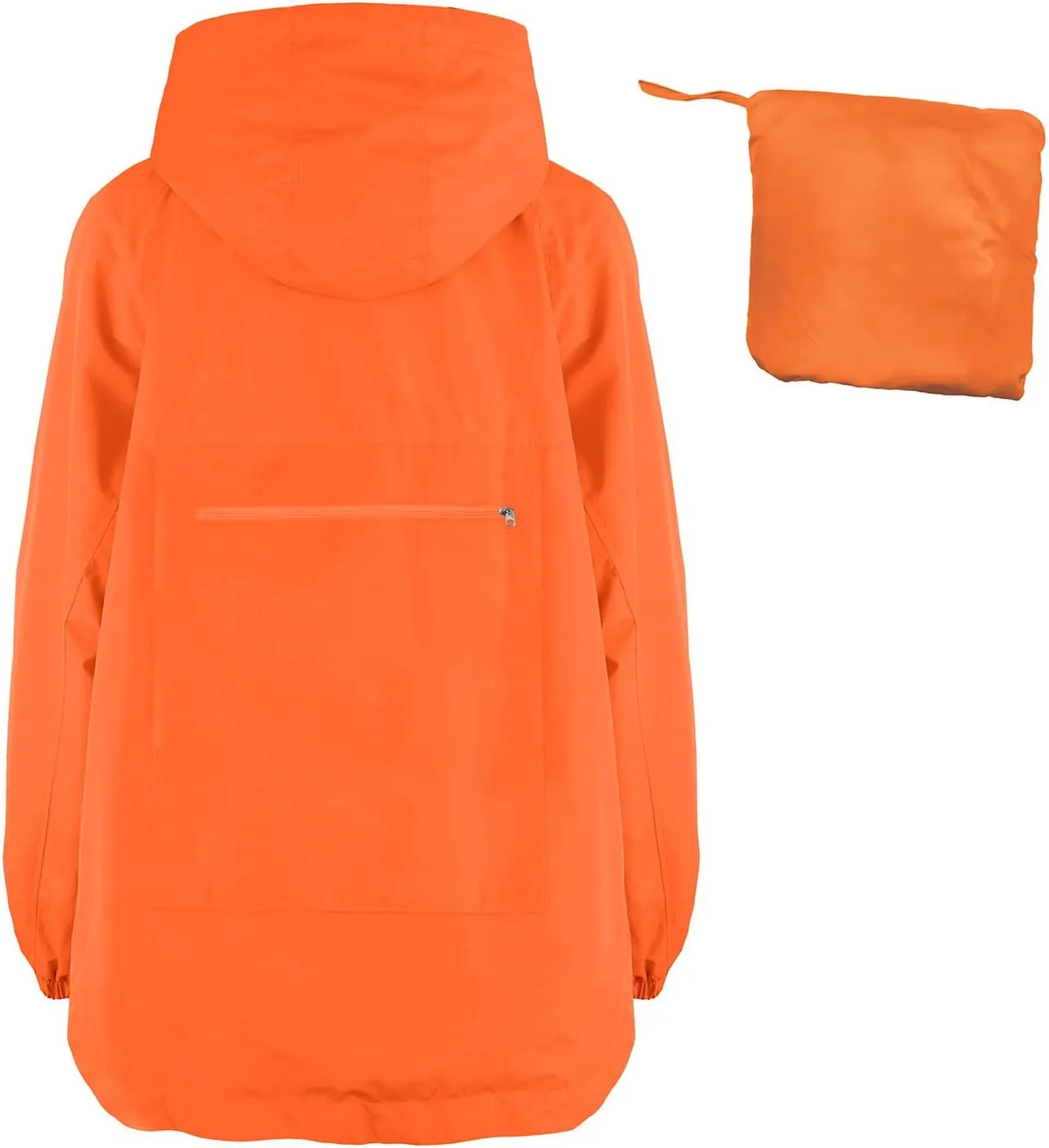 PESION Womens Waterproof Raincoat Lightweight Rain Jacket Trench Coat Hooded Windbreaker With Pockets for Outdoor