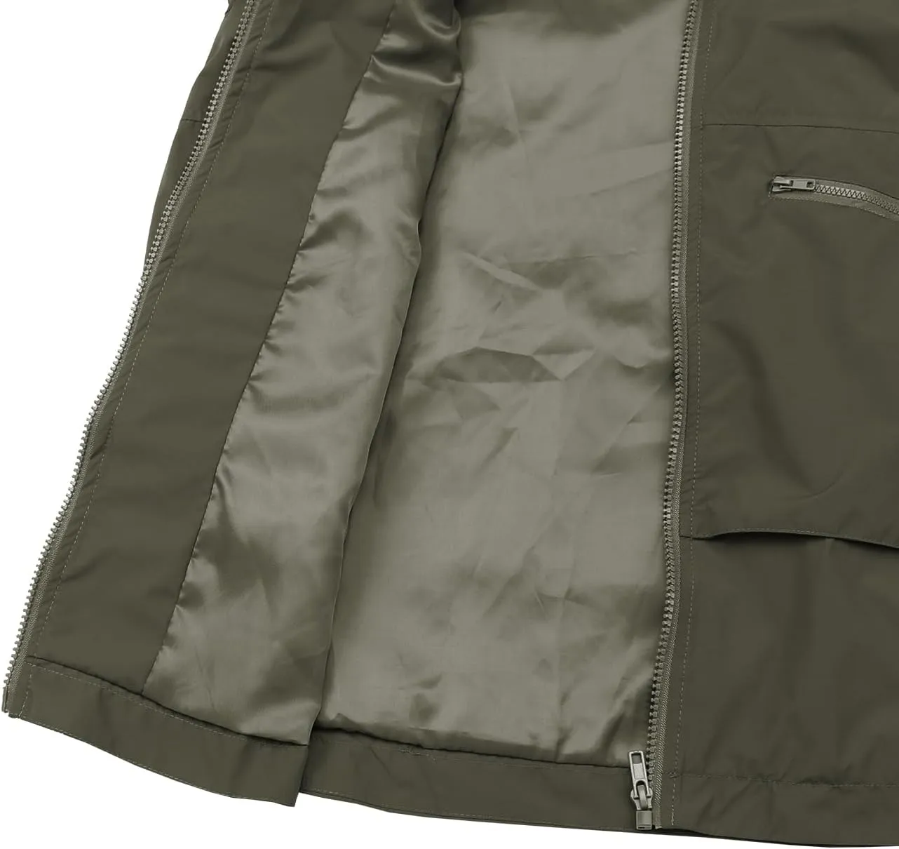 PESION Womens Waterproof Raincoat Lightweight Rain Jacket Trench Coat Hooded Windbreaker With Pockets for Outdoor
