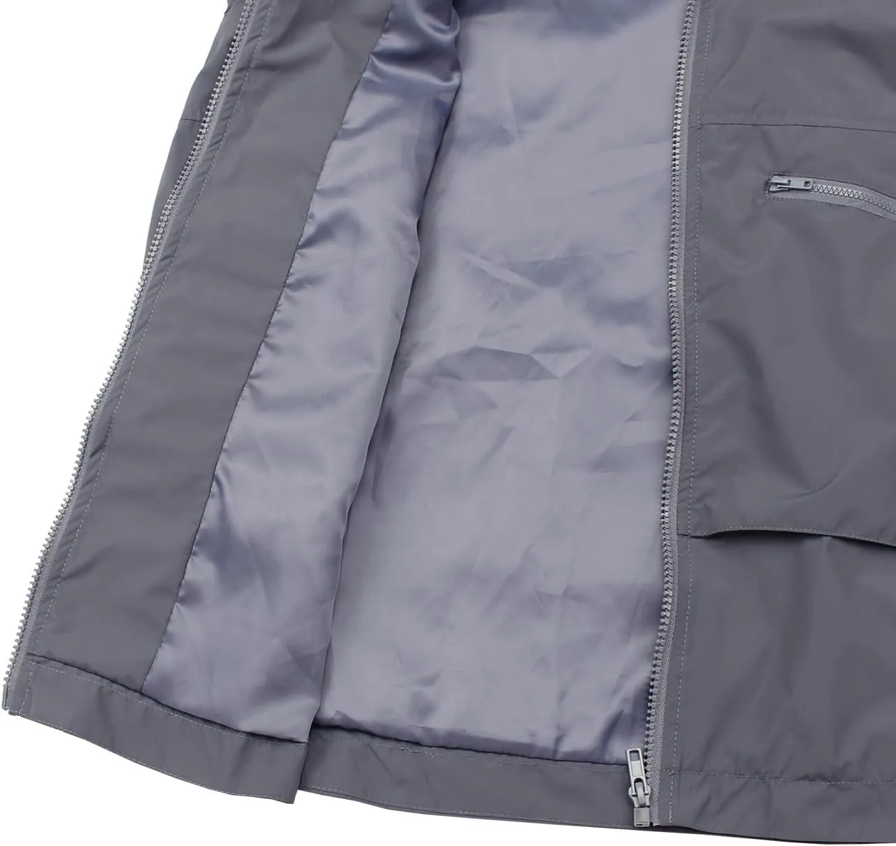 PESION Womens Waterproof Raincoat Lightweight Rain Jacket Trench Coat Hooded Windbreaker With Pockets for Outdoor