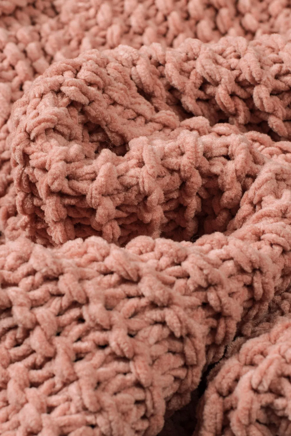 Pink Chunky Knit Pocketed Cardigan