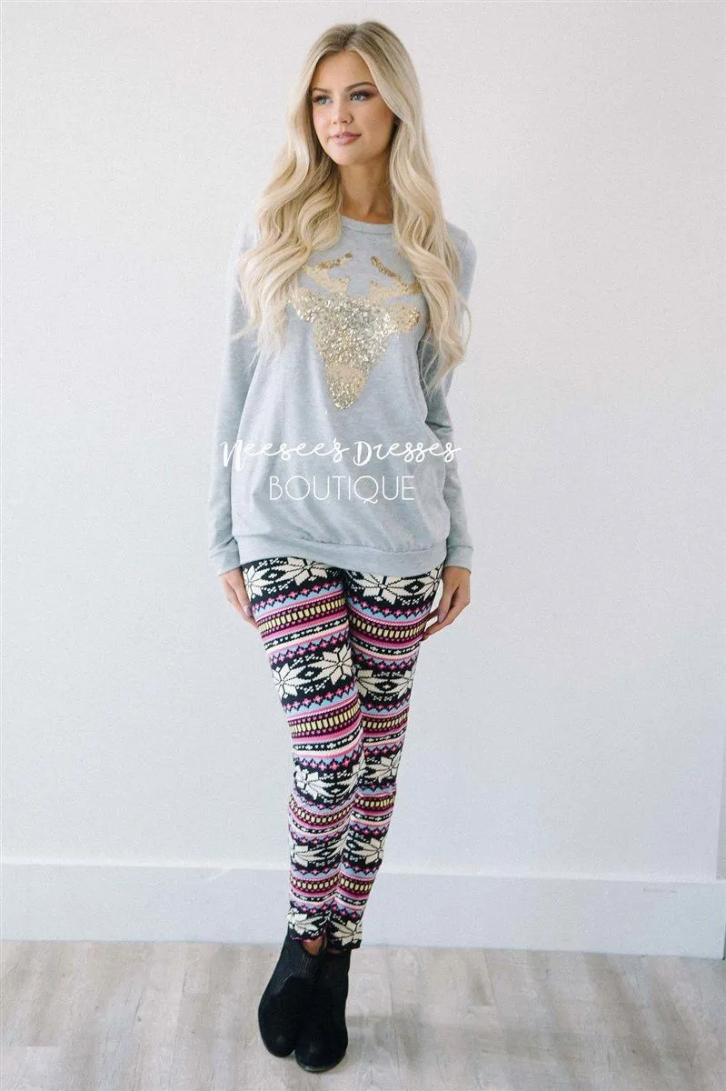 Pink Fair Aisle Christmas Leggings