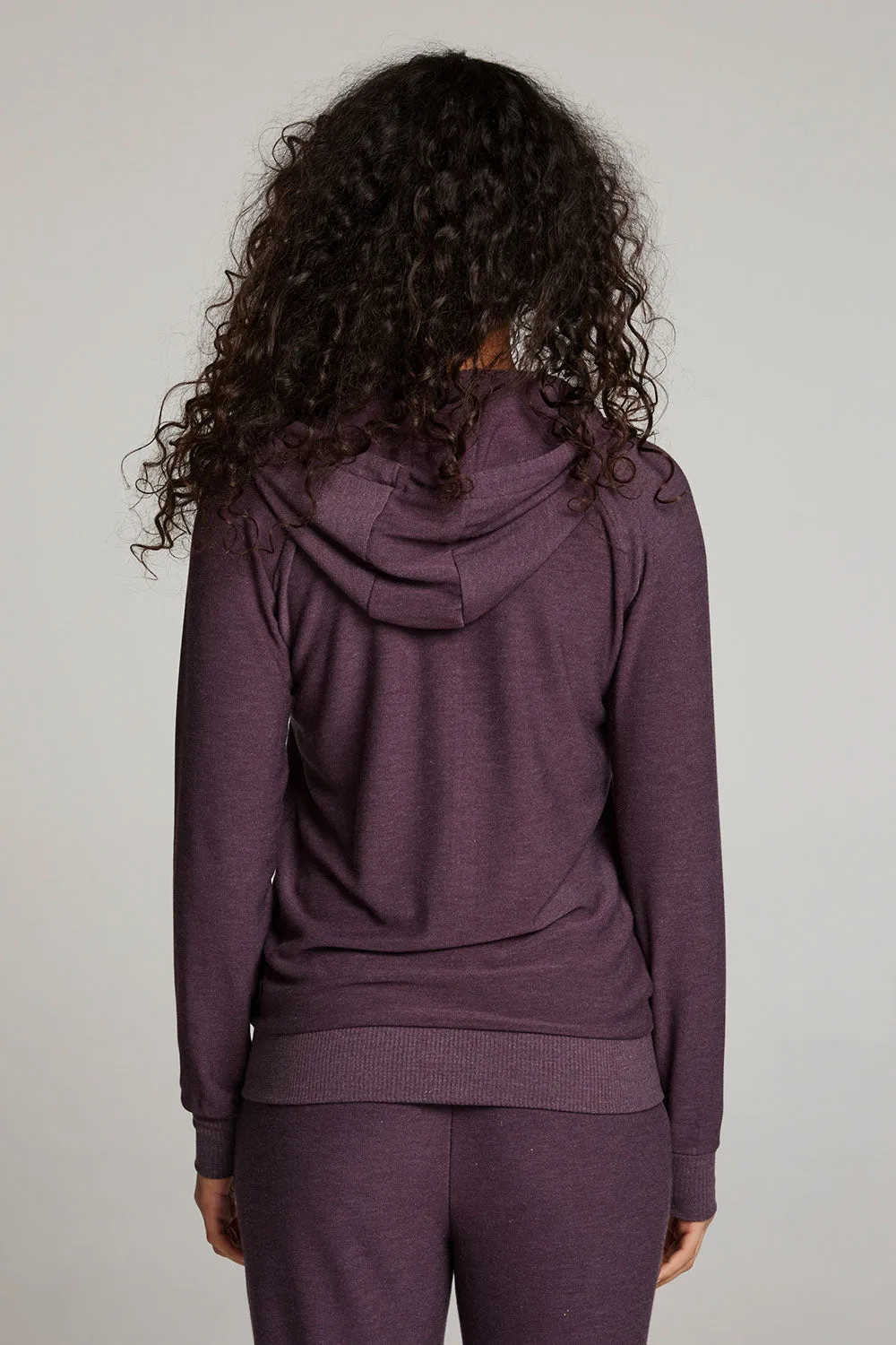 Plum Perfect Long Sleeve Raglan Zip Up Hoodie