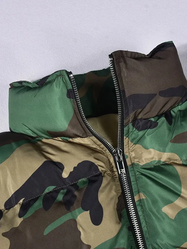 Pre Order:  Cutout Shoulder Camouflage Jacket
