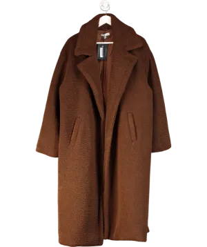 PRETTY LAVISH Brown Teddy Oversized Coat UK M