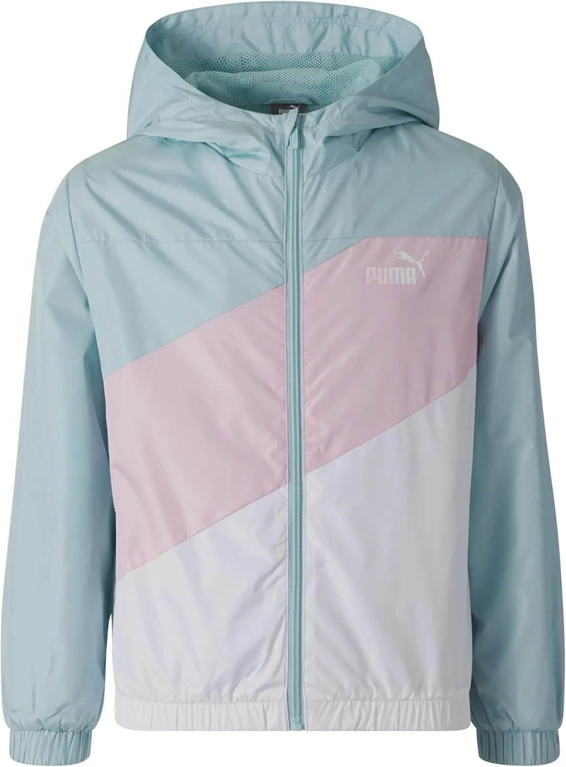 PUMA Girls' Windbreaker Jacket, Zip Up Closure, Lightweight