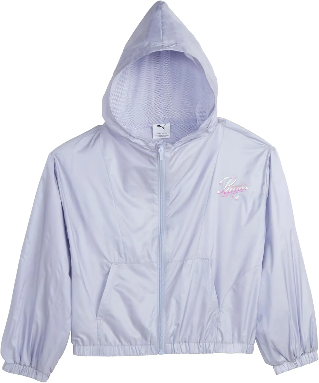 PUMA Girls' Windbreaker Jacket, Zip Up Closure, Lightweight