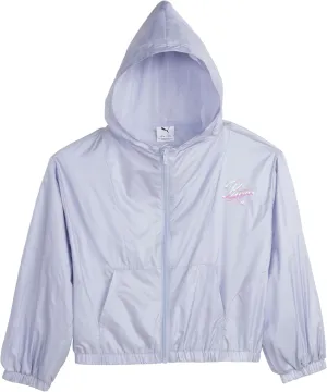 PUMA Girls' Windbreaker Jacket, Zip Up Closure, Lightweight