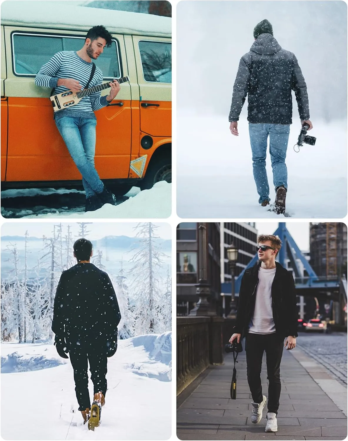 Qazel Vorrlon Men's Fleece Lined Jeans Winter Warm Flannel Skinny Slim Fit Stretch Denim Pants