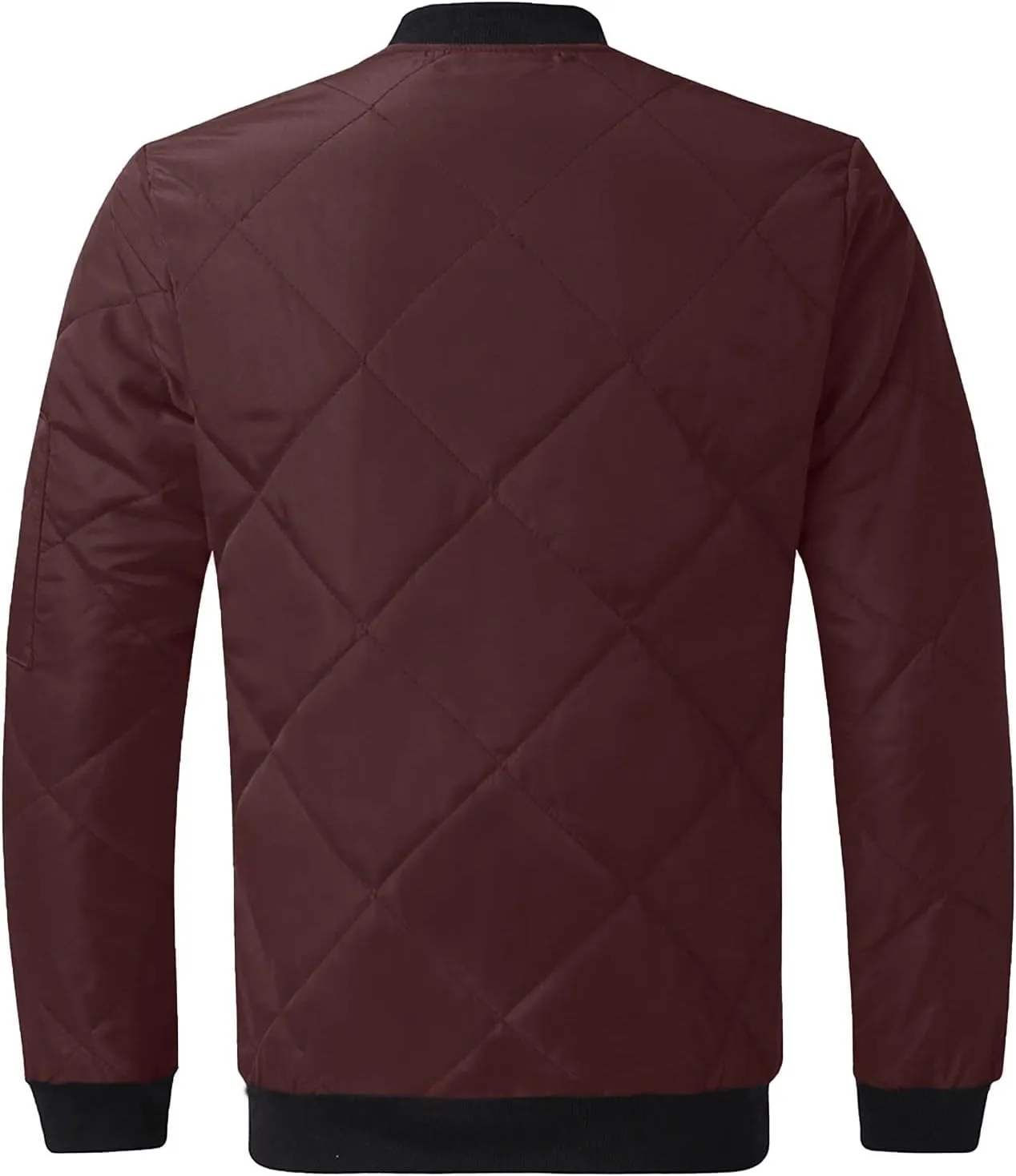 Quilted Insulated Jacket Mens Lightweight Puffer Jacket Zip up Padded Coat Warm Down Jacket Casual Winter Coats