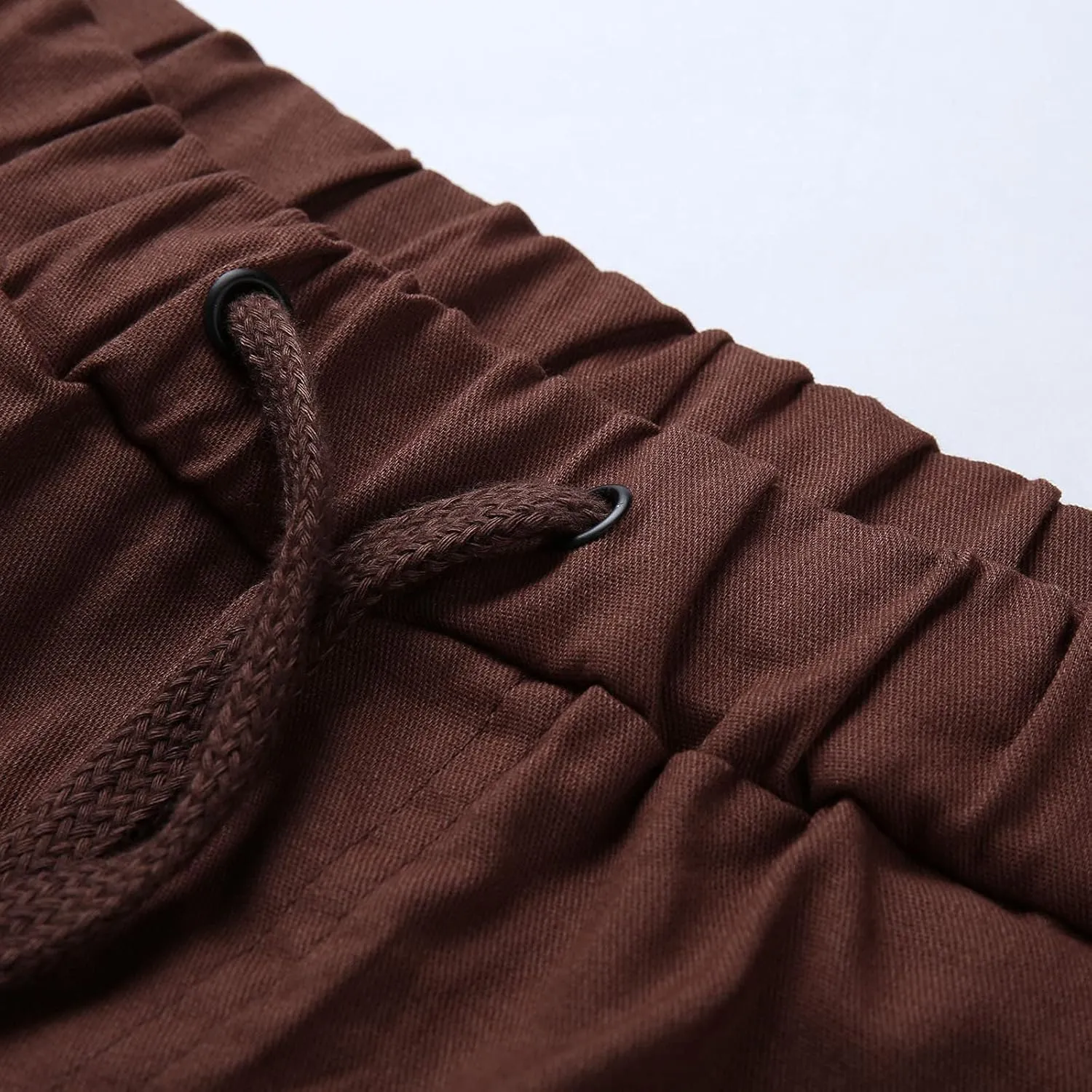 QWENTMTNTY Men Cargo Pants Casual Elastic Waist Slim Fit Workout Joggers Big Tall Outdoor Athletic Hiking Sweatpants Pockets