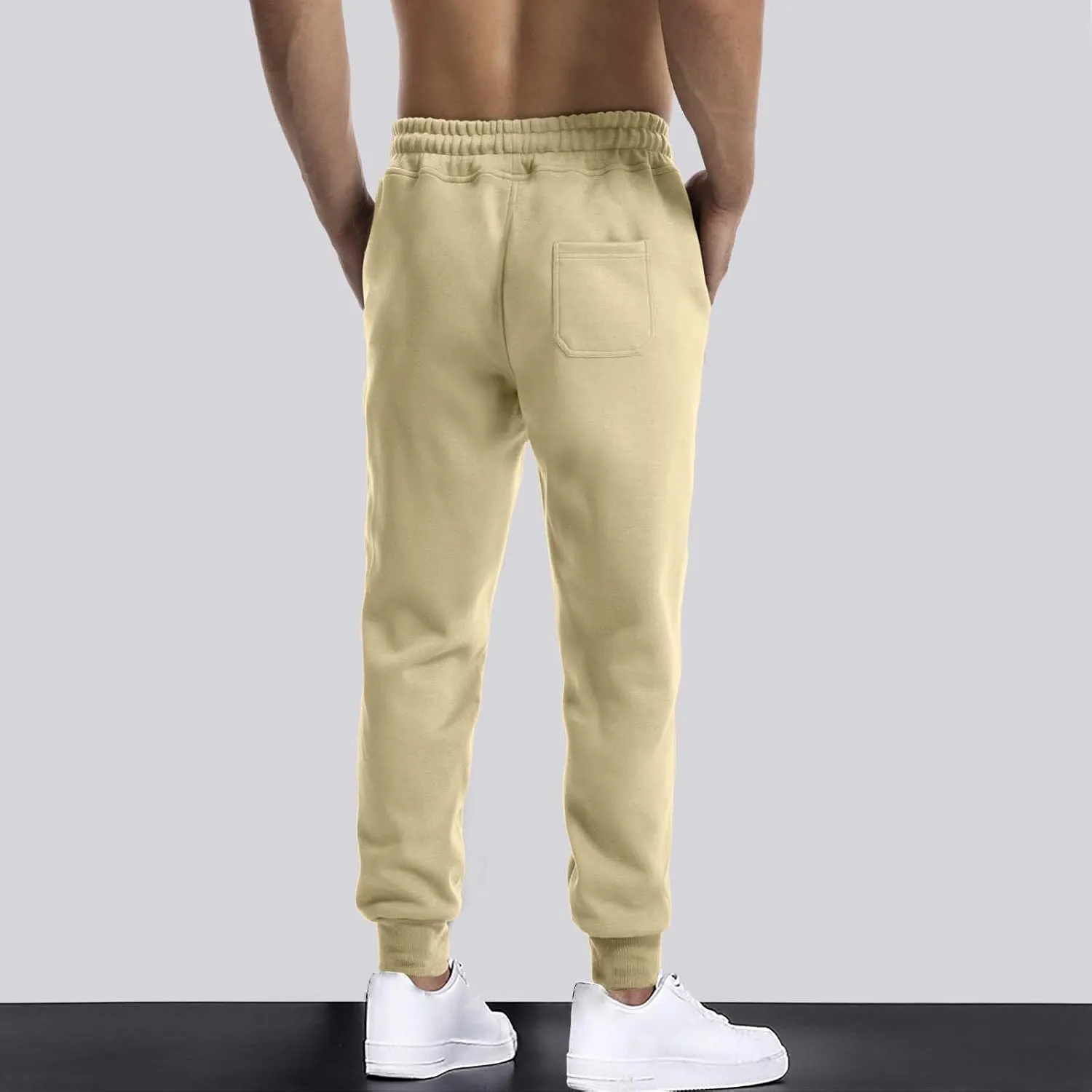 QWENTMTNTY Mens Slim Fit Joggers Sweatpants Athletic Workout Gym Pants Patchwork Big and Tall Comfy Cotton Sweat Pants