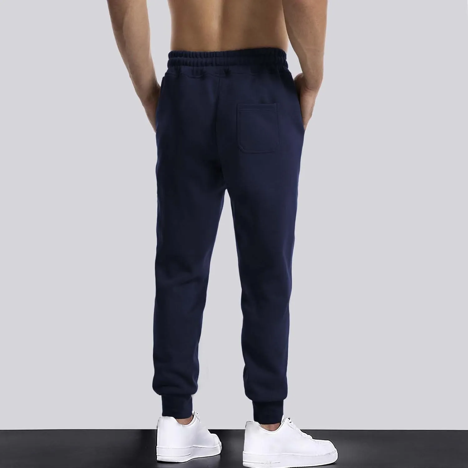 QWENTMTNTY Mens Slim Fit Joggers Sweatpants Athletic Workout Gym Pants Patchwork Big and Tall Comfy Cotton Sweat Pants