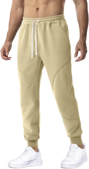 QWENTMTNTY Mens Slim Fit Joggers Sweatpants Athletic Workout Gym Pants Patchwork Big and Tall Comfy Cotton Sweat Pants