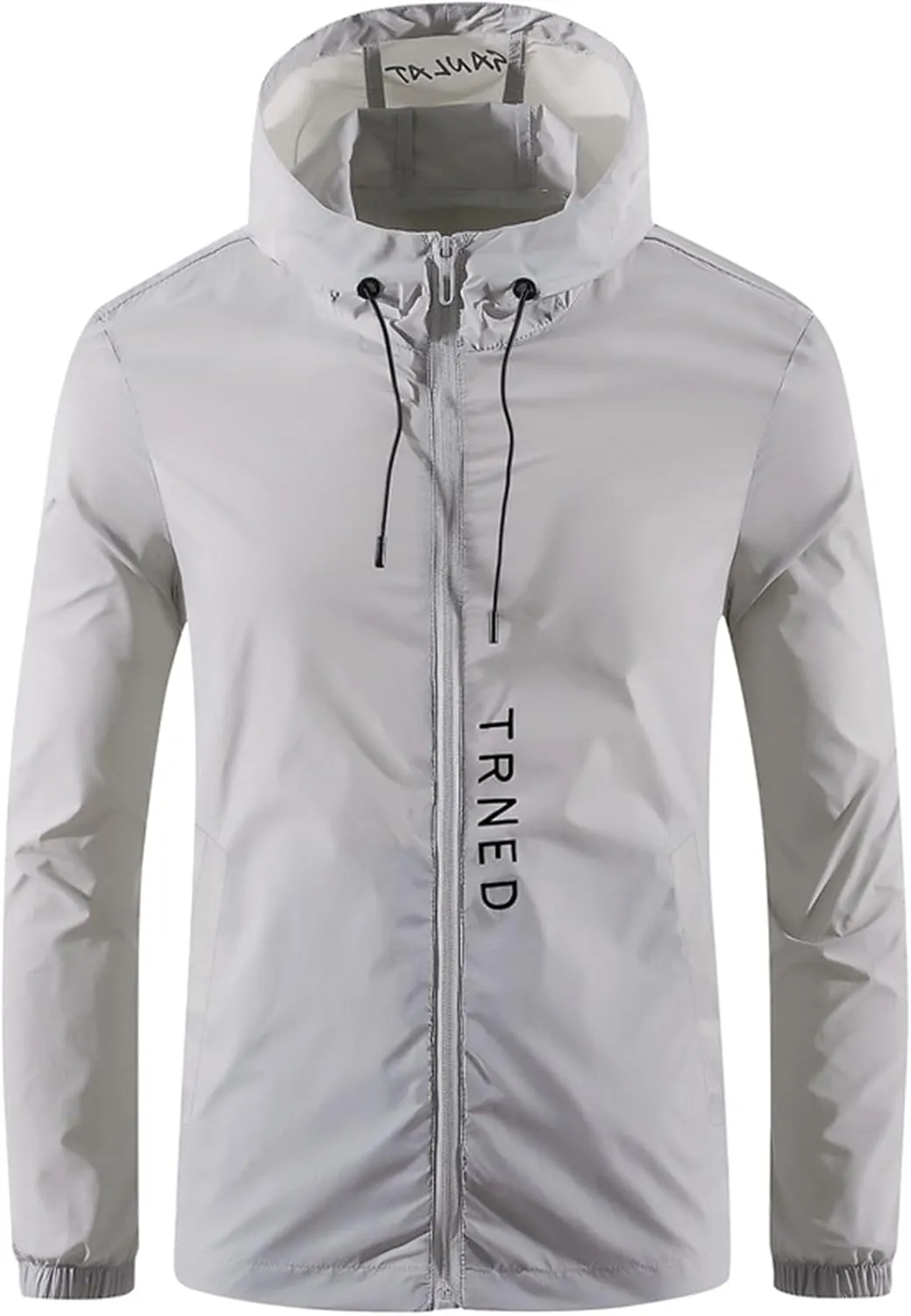 Rain Jacket Men Waterproof Windbreaker Lightweight Hooded Raincoat Full Zip Sun Protection Hoodie for Hiking Fishing