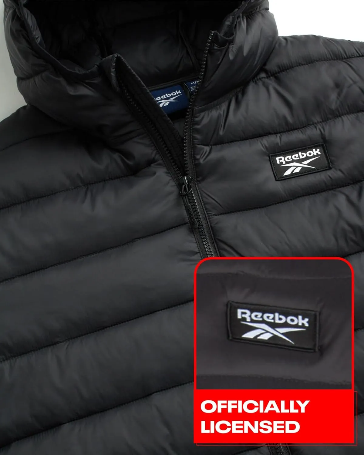 Reebok Men's Jacket  Lightweight Hooded Quilted Puffer Coat  Warm Insulated Winter Jacket for Men (S-4X)