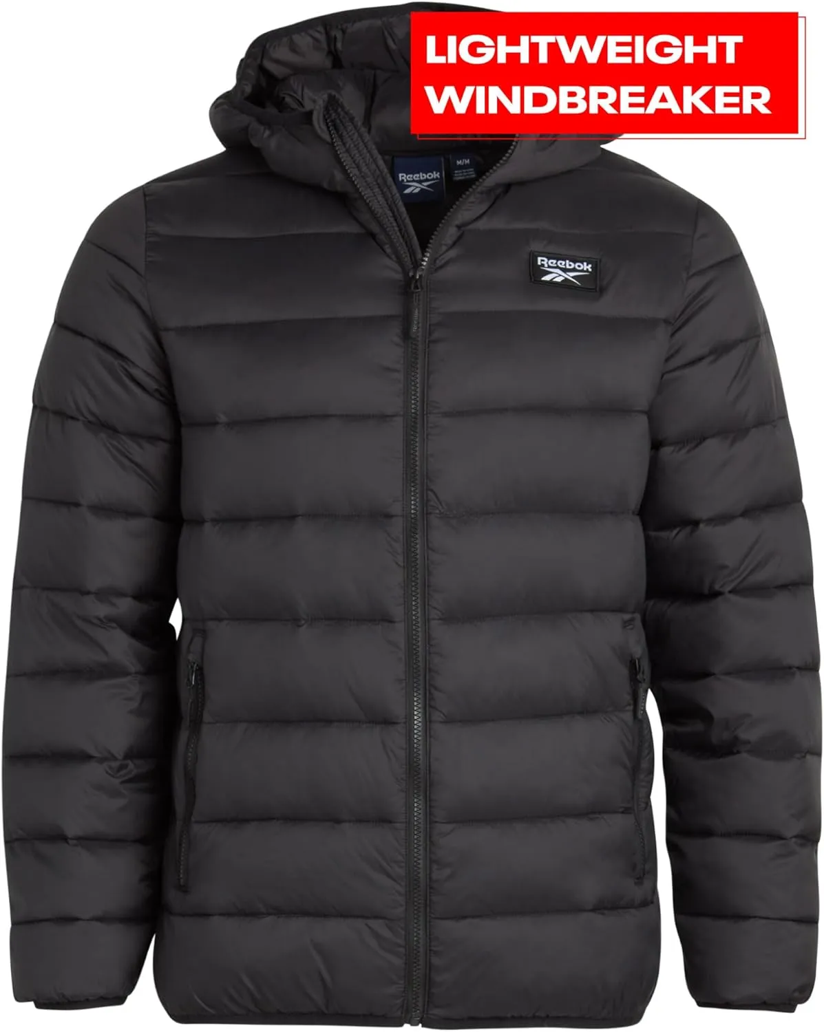 Reebok Men's Jacket  Lightweight Hooded Quilted Puffer Coat  Warm Insulated Winter Jacket for Men (S-4X)