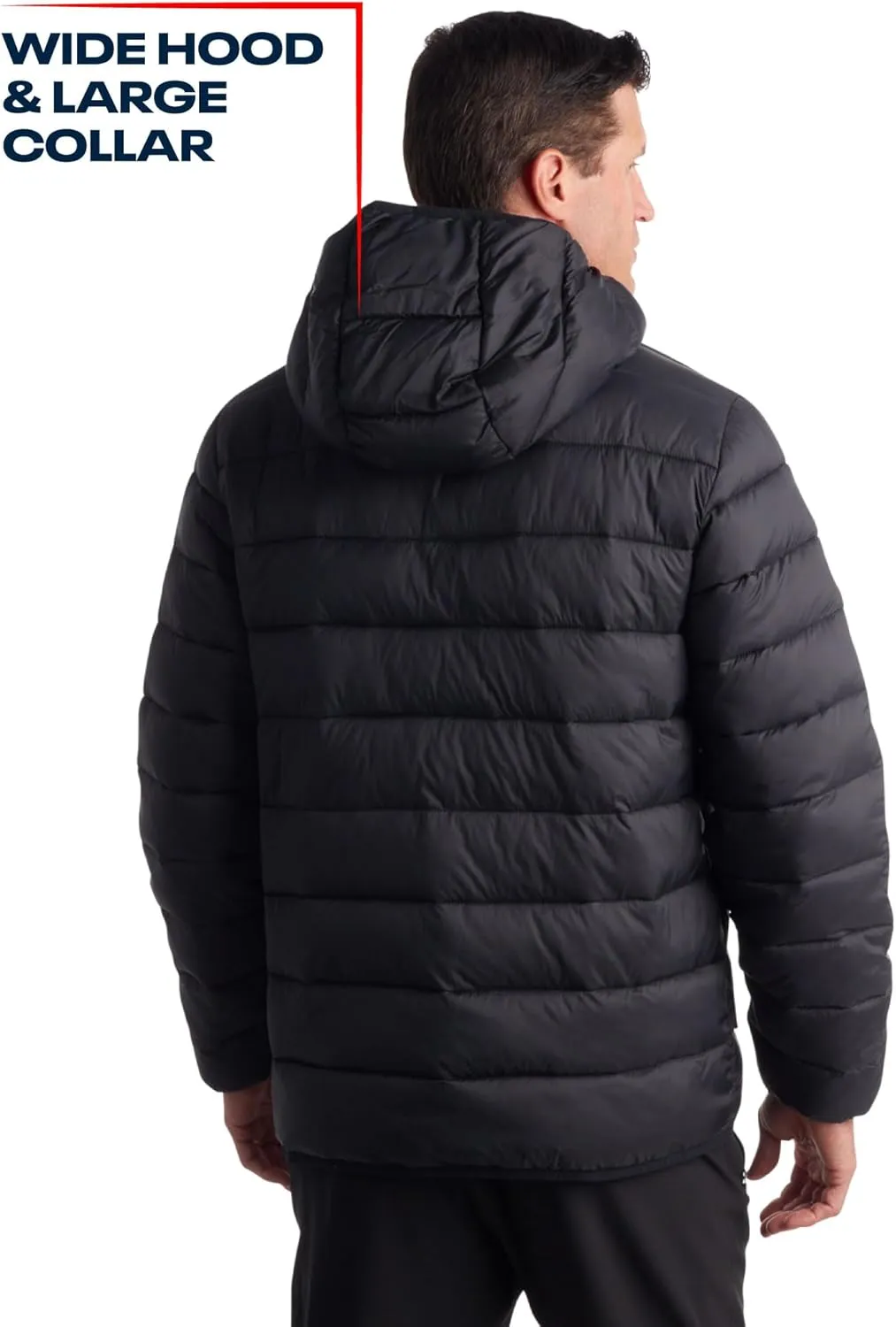 Reebok Men's Jacket  Lightweight Hooded Quilted Puffer Coat  Warm Insulated Winter Jacket for Men (S-4X)