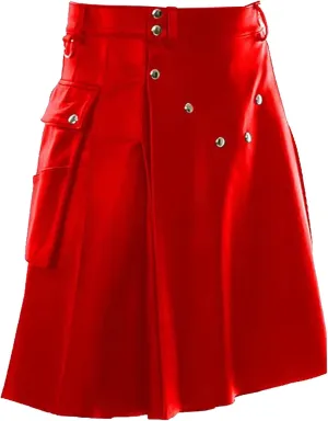 Scottish Kilts for Men, Mens Vintage Gothic Punk Pleated Skirts Classic Faux Leather Utility Kilt Scottish Kilt for Men