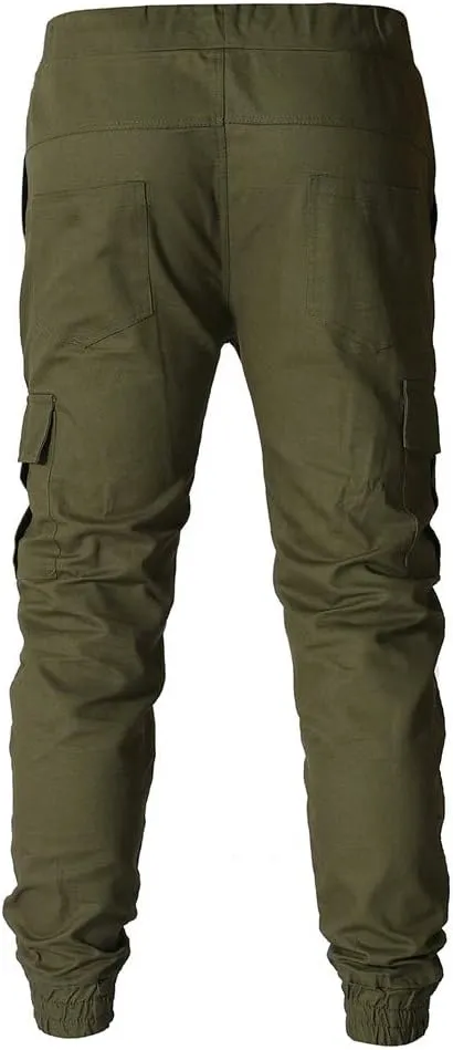sdbrld Cargo Pants For Men Men's Outdoor Hiking Joggers Fashion Solid Drawstring Recreation Fitness Cargo Pants with Pocket