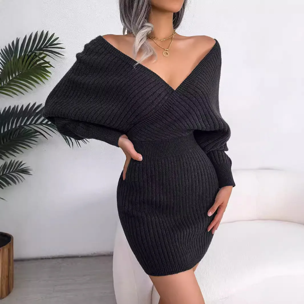 Sexy Cross V-neck Bat Skirt